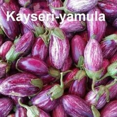 Yerli Doğal Kayseri Yamula Patlıcanı Pijamalı Patlıcan Tohumu 50 Adet Tohum