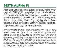 Beith Alpha Salatalık Hibrit Hıyar Tohumu 30 Adet