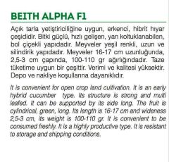 Beith Alpha Salatalık Hibrit Hıyar Tohumu 30 Adet